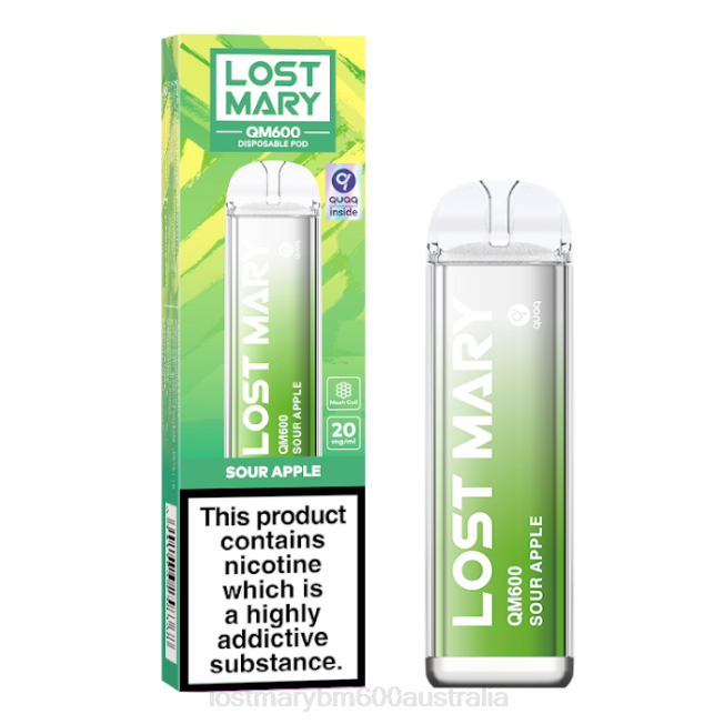 Lost Mary Flavours L64B165 LOST MARY QM600 Disposable Vape Sour Apple