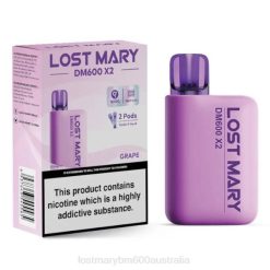 Lost Mary Bm600 Australia L64B192 LOST MARY DM600 X2 Disposable Vape Grape
