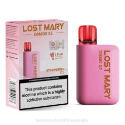 Lost Mary Flavours L64B205 LOST MARY DM600 X2 Disposable Vape Strawberry Ice